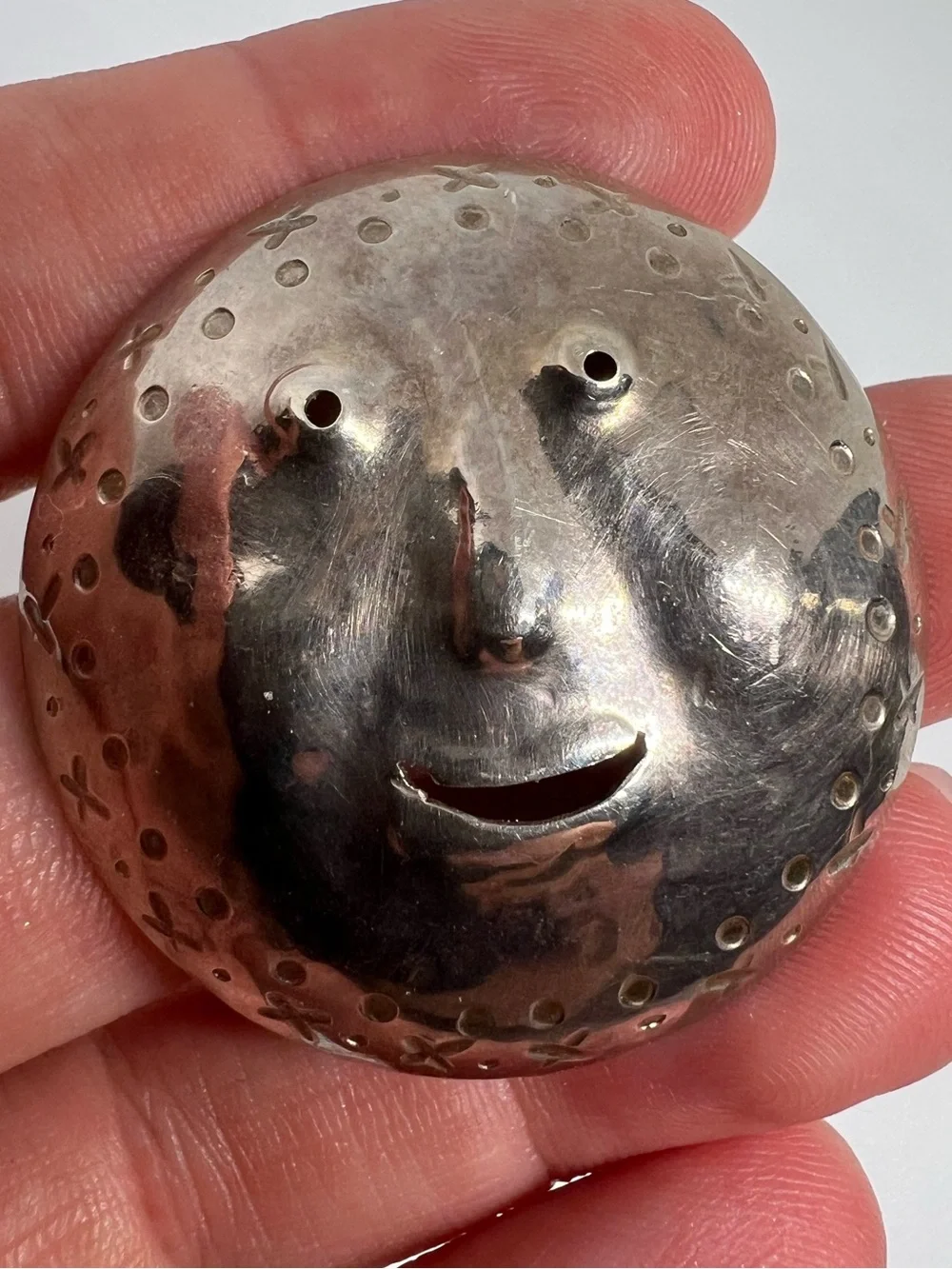 VTG Liderneau Artisan Sterling Silver Smiling Moon Brooch pin